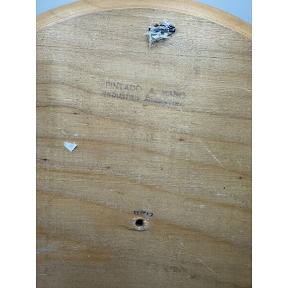 Wooden Alberta Crest Plaque 3D Relief Pintado A. Mano Industries 9" Diameter - Picture 6 of 8